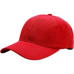 Unisex Red Athletic Adjustable Size Strap Casual Running Classic Baseball Cap
